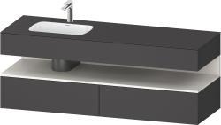 Duravit Studio F. A. Porsche Collection Ankastre lavabo tezgahlı dolap ünitesi ile birlikte 1600 mm Grafit Mat QA4795084490000