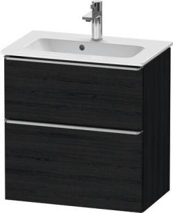Duravit D-Neo Asma dolap ünitesi Siyah Meşe Siyah Mat Dekor, Kulp Paslanmaz çelik DE4368070160000