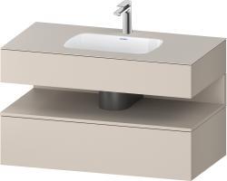 Duravit Studio F. A. Porsche Collection Ankastre lavabo tezgahlı dolap ünitesi ile birlikte 1000 mm Taupe Dekoru QA4786091910000