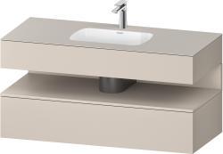 Duravit Studio F. A. Porsche Collection Ankastre lavabo tezgahlı dolap ünitesi ile birlikte 1200 mm Taupe Dekoru QA4787091910010