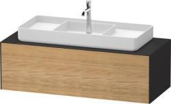 Duravit White Tulip Asma dolap ünitesi Doğal Meşe masif Ön yüzey: Masif Doğal Meşe Mat, Masif ağaç, Gövde: Grafit İpeksi mat, Boya, Tezgah: Grafit İpeksi mat, Boya WT4977MH5580000