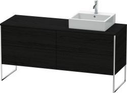Duravit XSquare Yerden dolap ünitesi için tezgah 1600 mm Siyah Meşe XS4924R1616