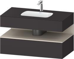 Duravit Studio F. A. Porsche Collection Ankastre lavabo tezgahlı dolap ünitesi ile birlikte 1000 mm Grafit Süper Mat QA4786083800010