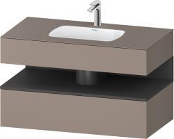 Duravit Studio F. A. Porsche Collection Ankastre lavabo tezgahlı dolap ünitesi ile birlikte 1000 mm Bazalt Mat QA4786049430010
