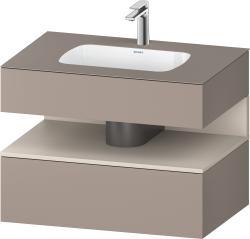 Duravit Studio F. A. Porsche Collection Ankastre lavabo tezgahlı dolap ünitesi ile birlikte 800 mm Bazalt Mat QA4785091430010