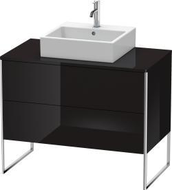 Duravit XSquare Yerden dolap ünitesi için tezgah 1000 mm Parlak Siyah
