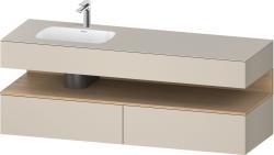 Duravit Studio F. A. Porsche Collection Ankastre lavabo tezgahlı dolap ünitesi ile birlikte 1600 mm Taupe Süper Mat QA4795030830000