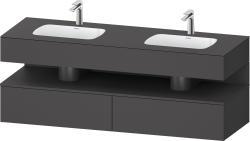 Duravit Studio F. A. Porsche Collection Ankastre lavabo tezgahlı dolap ünitesi ile birlikte 1600 mm Grafit Mat QA4797049490000