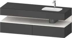 Duravit Studio F. A. Porsche Collection Ankastre lavabo tezgahlı dolap ünitesi ile birlikte 1600 mm Grafit Mat QA4796084490010