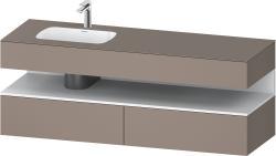 Duravit Studio F. A. Porsche Collection Ankastre lavabo tezgahlı dolap ünitesi ile birlikte 1600 mm Bazalt Mat QA4795018430000