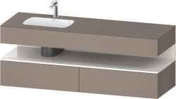 Duravit Studio F. A. Porsche Collection Ankastre lavabo tezgahlı dolap ünitesi ile birlikte 1600 mm Bazalt Mat QA4795022430010