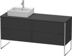 Duravit XSquare Yerden dolap ünitesi için tezgah 1600 mm Grafit Süper Mat XS4924L8080