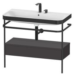 Duravit Happy D.2 metal konsollu ve çekmeceli c-bonded set 975 mm Grafit Süper Mat HP4743E8080