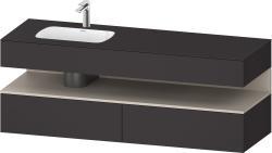 Duravit Studio F. A. Porsche Collection Ankastre lavabo tezgahlı dolap ünitesi ile birlikte 1600 mm Grafit Süper Mat QA4795091800000