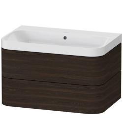 Duravit Happy D.2 c-shaped asma set Fırçalanmış Ceviz ağacı fırçalanmış Mat Hakiki ağaç kaplama, Ürün seti: c-shaped lavabo, Vitrifiye rengi: Beyaz Parlak, Batarya deliği sayısı: HP4347N6969