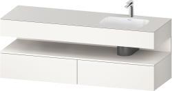 Duravit Studio F. A. Porsche Collection Ankastre lavabo tezgahlı dolap ünitesi ile birlikte 1600 mm Beyaz Süper Mat QA4796084840010