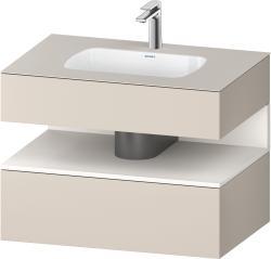 Duravit Studio F. A. Porsche Collection Ankastre lavabo tezgahlı dolap ünitesi ile birlikte 800 mm Taupe Dekoru QA4785084910000