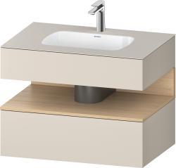 Duravit Studio F. A. Porsche Collection Ankastre lavabo tezgahlı dolap ünitesi ile birlikte 800 mm Taupe Süper Mat QA4785030830010
