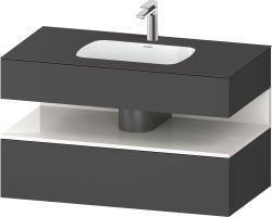 Duravit Studio F. A. Porsche Collection Ankastre lavabo tezgahlı dolap ünitesi ile birlikte 1000 mm Grafit Mat QA4786022490010