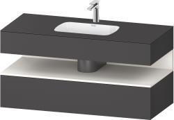 Duravit Studio F. A. Porsche Collection Ankastre lavabo tezgahlı dolap ünitesi ile birlikte 1200 mm Grafit Mat QA4787084490010
