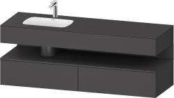 Duravit Studio F. A. Porsche Collection Ankastre lavabo tezgahlı dolap ünitesi ile birlikte 1600 mm Grafit Mat QA4795049490010