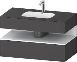 Duravit Studio F. A. Porsche Collection Ankastre lavabo tezgahlı dolap ünitesi ile birlikte 1000 mm Grafit Mat QA4786018490000
