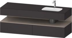 Duravit Studio F. A. Porsche Collection Ankastre lavabo tezgahlı dolap ünitesi ile birlikte 1600 mm Grafit Süper Mat QA4796043800000