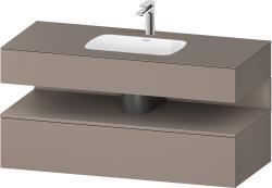 Duravit Studio F. A. Porsche Collection Ankastre lavabo tezgahlı dolap ünitesi ile birlikte 1200 mm Bazalt Mat QA4787043430010