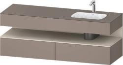 Duravit Studio F. A. Porsche Collection Ankastre lavabo tezgahlı dolap ünitesi ile birlikte 1600 mm Bazalt Mat QA4796083430010