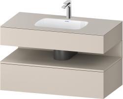 Duravit Studio F. A. Porsche Collection Ankastre lavabo tezgahlı dolap ünitesi ile birlikte 1000 mm Taupe Dekoru QA4786083910010
