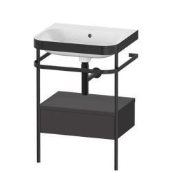 Duravit Happy D.2 metal konsollu ve çekmeceli c-bonded set 575 mm Grafit Süper Mat HP4740N8080