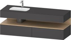 Duravit Studio F. A. Porsche Collection Ankastre lavabo tezgahlı dolap ünitesi ile birlikte 1600 mm Grafit Mat QA4795030490010