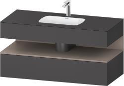 Duravit Studio F. A. Porsche Collection Ankastre lavabo tezgahlı dolap ünitesi ile birlikte 1200 mm Grafit Mat QA4787043490010