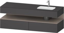 Duravit Studio F. A. Porsche Collection Ankastre lavabo tezgahlı dolap ünitesi ile birlikte 1600 mm Grafit Mat QA4796043490010