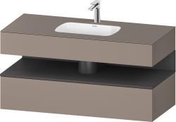 Duravit Studio F. A. Porsche Collection Ankastre lavabo tezgahlı dolap ünitesi ile birlikte 1200 mm Bazalt Mat QA4787049430010