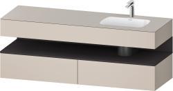 Duravit Studio F. A. Porsche Collection Ankastre lavabo tezgahlı dolap ünitesi ile birlikte 1600 mm Taupe Dekoru QA4796080910000
