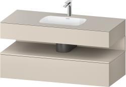 Duravit Studio F. A. Porsche Collection Ankastre lavabo tezgahlı dolap ünitesi ile birlikte 1200 mm Taupe Süper Mat QA4787083830010