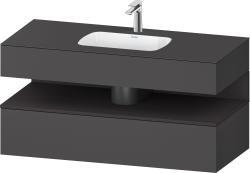 Duravit Studio F. A. Porsche Collection Ankastre lavabo tezgahlı dolap ünitesi ile birlikte 1200 mm Grafit Mat QA4787080490000