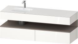 Duravit Studio F. A. Porsche Collection Ankastre lavabo tezgahlı dolap ünitesi ile birlikte 1600 mm Beyaz (parlak) QA4795043220010