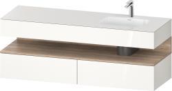 Duravit Studio F. A. Porsche Collection Ankastre lavabo tezgahlı dolap ünitesi ile birlikte 1600 mm Beyaz (parlak) QA4796055220000