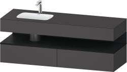 Duravit Studio F. A. Porsche Collection Ankastre lavabo tezgahlı dolap ünitesi ile birlikte 1600 mm Grafit Mat QA4795016490010