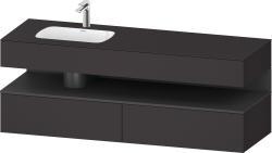 Duravit Studio F. A. Porsche Collection Ankastre lavabo tezgahlı dolap ünitesi ile birlikte 1600 mm Grafit Süper Mat QA4795049800010