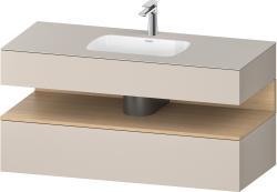 Duravit Studio F. A. Porsche Collection Ankastre lavabo tezgahlı dolap ünitesi ile birlikte 1200 mm Taupe Dekoru QA4787030910010