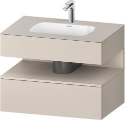 Duravit Studio F. A. Porsche Collection Ankastre lavabo tezgahlı dolap ünitesi ile birlikte 800 mm Taupe Dekoru QA4785091910000