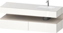 Duravit Studio F. A. Porsche Collection Ankastre lavabo tezgahlı dolap ünitesi ile birlikte 1600 mm Beyaz (parlak) QA4796091220010