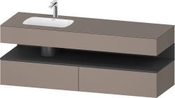 Duravit Studio F. A. Porsche Collection Ankastre lavabo tezgahlı dolap ünitesi ile birlikte 1600 mm Bazalt Mat QA4795049430000