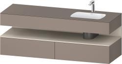 Duravit Studio F. A. Porsche Collection Ankastre lavabo tezgahlı dolap ünitesi ile birlikte 1600 mm Bazalt Mat QA4796083430010