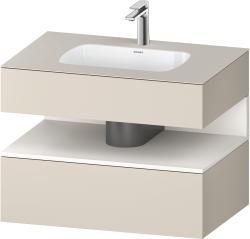Duravit Studio F. A. Porsche Collection Ankastre lavabo tezgahlı dolap ünitesi ile birlikte 800 mm Taupe Süper Mat QA4785084830000