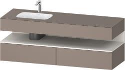 Duravit Studio F. A. Porsche Collection Ankastre lavabo tezgahlı dolap ünitesi ile birlikte 1600 mm Bazalt Mat QA4795084430010