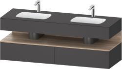 Duravit Studio F. A. Porsche Collection Ankastre lavabo tezgahlı dolap ünitesi ile birlikte 1600 mm Grafit Mat QA4797055490010